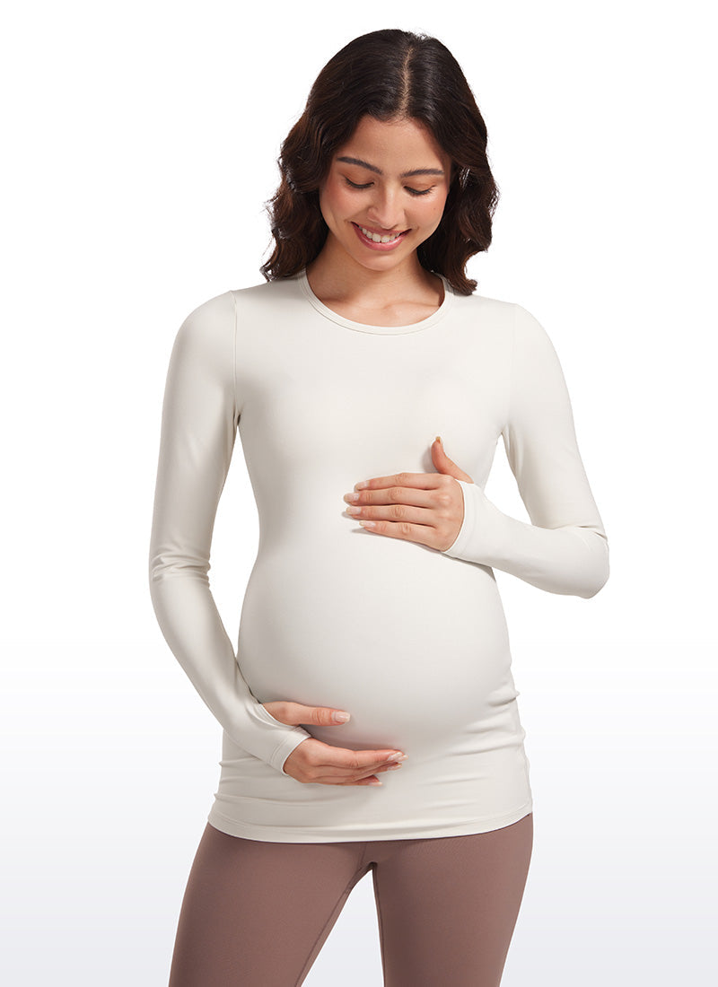 Butterluxe Long Sleeve Maternity Crewneck T-Shirts