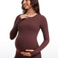 Butterluxe Long Sleeve Maternity Crewneck T-Shirts