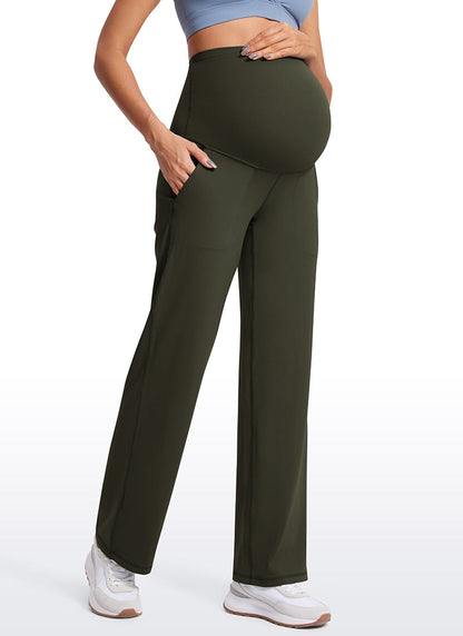 Butterluxe Maternity Wide Leg Pants with Pockets 31.5"