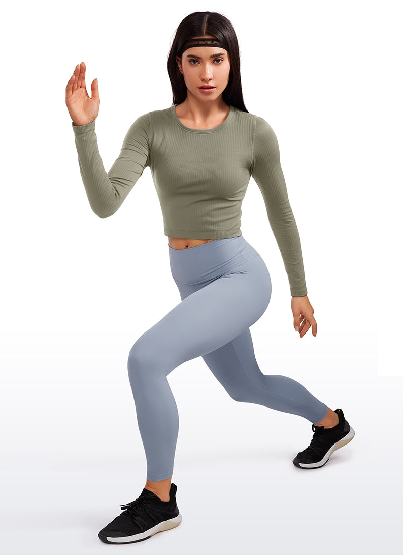 Seamless Ribbed Double Lined Cropped Long sleeves